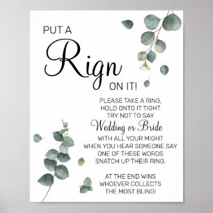 Poster Eucalyptus Placer un anneau de la nuptiale signe d