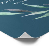 Poster Eucalyptus pourpre et vert | Mariage de bienvenue (Coin)