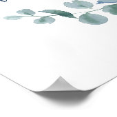 Poster Eucalyptus Poussiéreux Feuillage Simple Aquarelle (Coin)