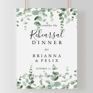 Poster Eucalyptus Rehearsal Dinner Welcome Sign