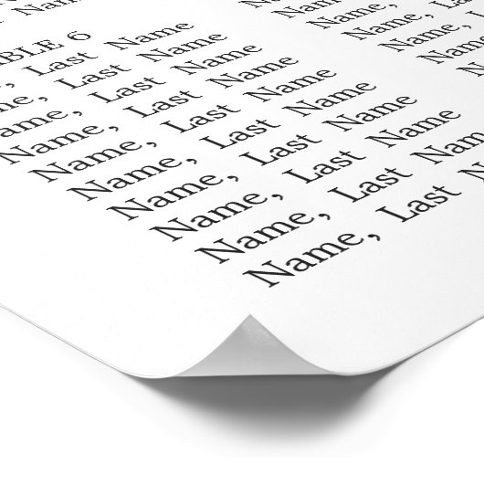 Poster Eucalyptus & Rose 10 Tables Mariage CHART DE SIÈGE (Coin)