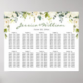 Poster Eucalyptus & Rose 10 Tables Mariage CHART DE SIÈGE (Devant)
