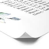 Poster Eucalyptus & Rose 8 Tables Mariage CHART DE SIÈGE (Coin)