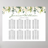 Poster Eucalyptus & Rose 8 Tables Mariage CHART DE SIÈGE (Devant)