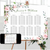 Poster Eucalyptus & Rose 8 Tables Mariage CHART DE SIÈGE