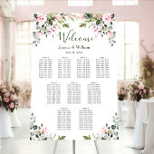 Poster Eucalyptus & Roses 9 Tables Mariage PLAN DE TABLE