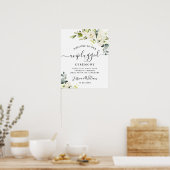 Poster Eucalyptus Roses Blanches Cérémonie Mariage débran (Cuisine)