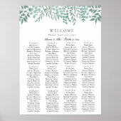 Poster Eucalyptus Rustic Greenery Mariage Carte de siège (Devant)