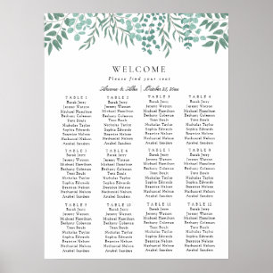 Poster Eucalyptus Rustic Greenery Mariage Carte de siège