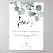 Poster Eucalyptus Script Favorisant Signal Mariage imprim (Devant)