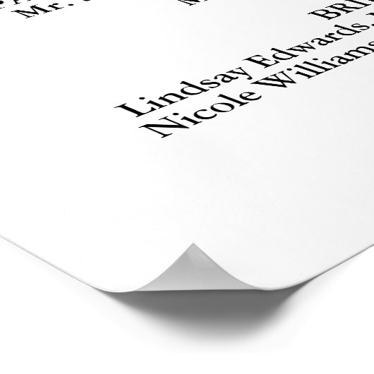 Poster Eucalyptus signe du programme de mariage (Coin)