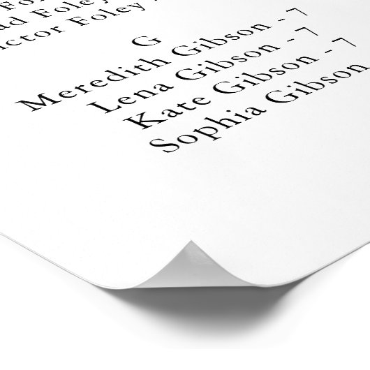 Poster Eucalyptus Simple Alphabétique Graphique de siège (Coin)