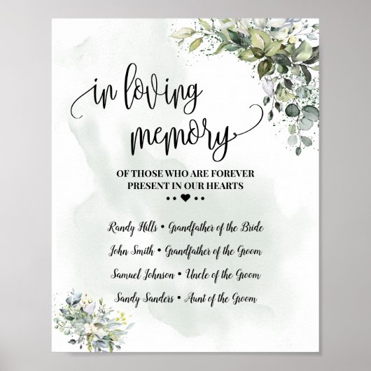 Poster Eucalyptus succulent en souvenir affectueux (Devant)