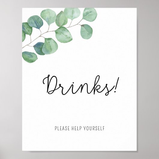 Poster Eucalyptus verdure - Boissons (Devant)