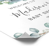 Poster Eucalyptus verdure Elephant Baby shower Bienvenue (Coin)