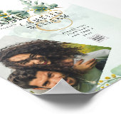 Poster Eucalyptus Verdure Or MARIAGE QR CODE Moderne (Coin)