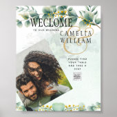 Poster Eucalyptus Verdure Or MARIAGE QR CODE Moderne (Devant)