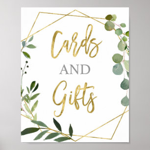 Poster Eucalyptus Vert Cartes et signes cadeaux