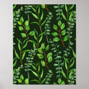 Poster Eucalyptus vert foncé