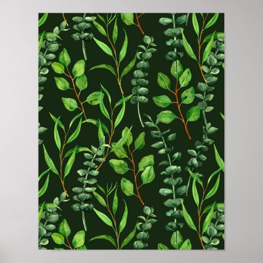 Poster Eucalyptus vert foncé (Devant)