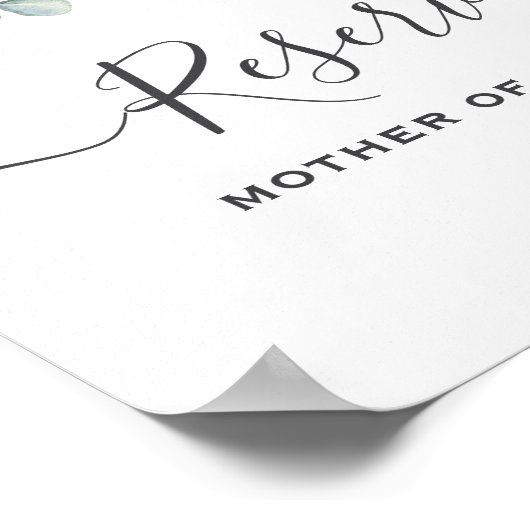 Poster Eucalyptus Vert Mariage signe réservé (Coin)