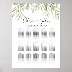 Poster Eucalyptus Vert Mariage simple