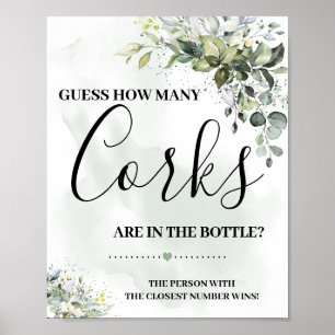 Poster Eucalyptus vert succulent combien de lièges signe