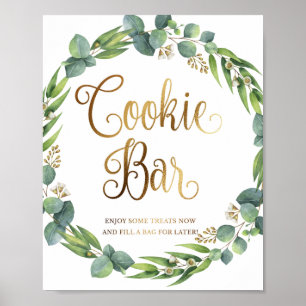 Poster Eucalyptus wedding sign for cookie bar