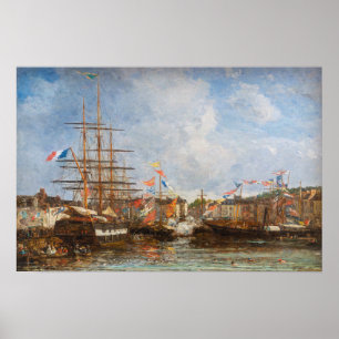 Poster Eugene Boudin - Festival dans le port de Honfleur