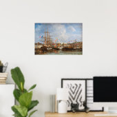 Poster Eugene Boudin - Fête dans le port de Honfleur (Bureau à domicile)