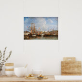 Poster Eugene Boudin - Fête dans le port de Honfleur (Cuisine)