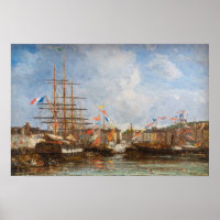 Eugene Boudin - Fête dans le port de Honfleur