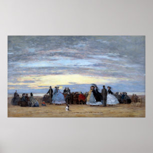 Poster Eugène Boudin La plage à Villerville