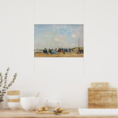 Poster Eugene Boudin - Rassemblement sur la Plage (Cuisine)