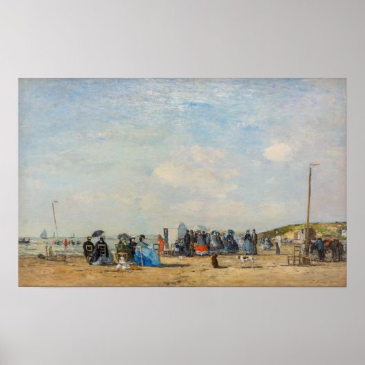 Poster Eugene Boudin - Rassemblement sur la plage (Devant)