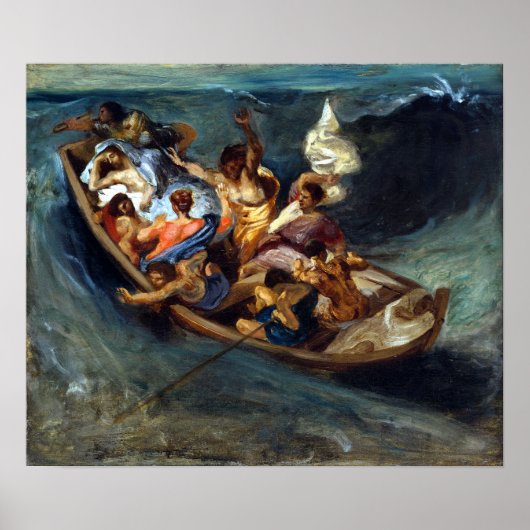Poster Eugène Delacroix Christ sur la mer de Galilée (Devant)