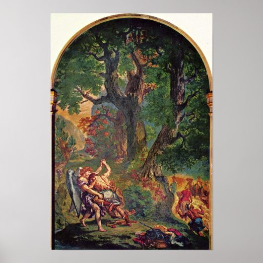 Poster Eugene Delacroix - Jacob lutte avec l'ange (Devant)