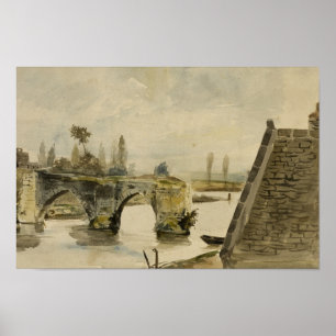 Poster Eugene Delacroix - L'Ancien Pont à Nantes