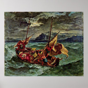 Poster Eugene Delacroix - Le Christ dans la mer de Galilé
