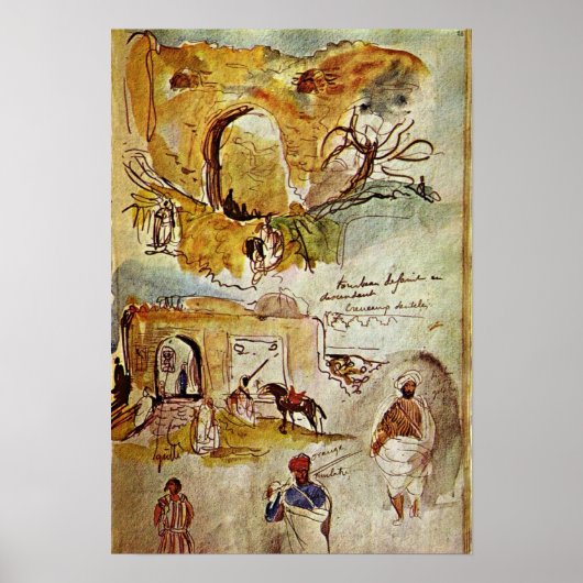Poster Eugene Delacroix - Murs de Meknès (Devant)