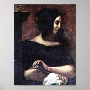 Poster Eugene Delacroix - Portrait de George Sand