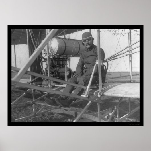 Poster Eugene Lefebvre assis à son avion 1909 (Devant)