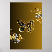 Poster Euphonie d'or - Papillon noir et or (Devant)