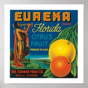 Poster Eureka Brand Florida Citrus Fruit