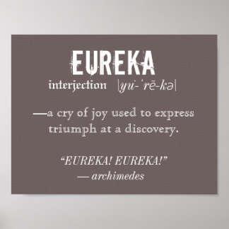 Poster Eureka Définition Archimède Principe Science