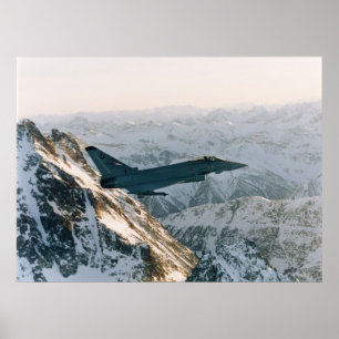 Poster Eurofighter parmi des montagnes