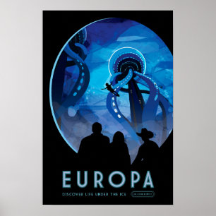 Poster EUROPA Découvrez la vie sous glace NASA Space Trav