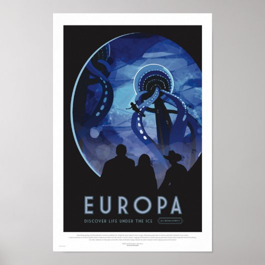 Poster Europa Tour - Retro Space Travel Art (Devant)