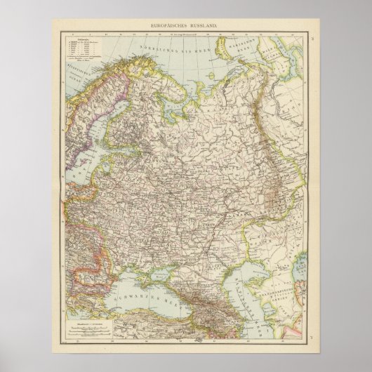 Poster Europaisches Russie - Carte de l'Europe et de la R (Devant)