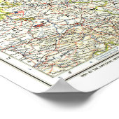 Poster " Europe : 1954 Europe du Nord détaillée MAP ... (Coin)